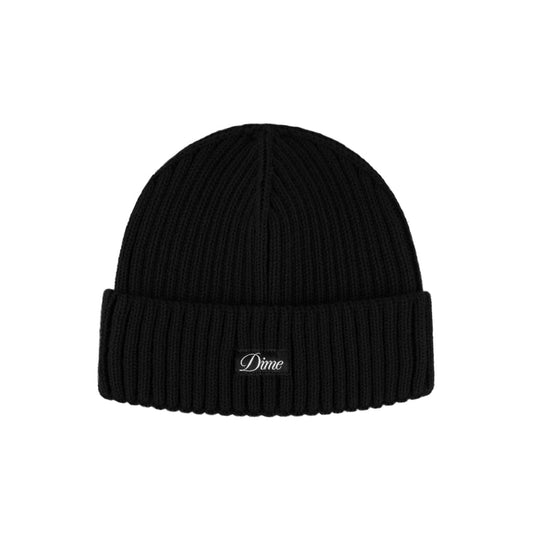 Dime Cursive Fold Beanie (Black)